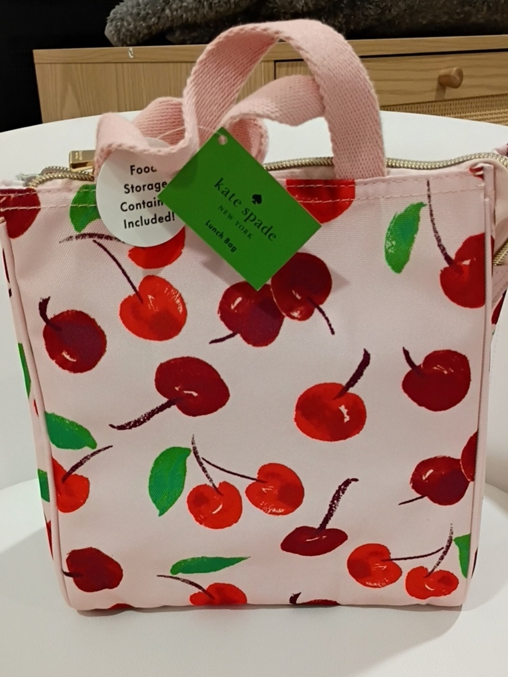 kate spade Pink Cherry-Print Lunch Tote